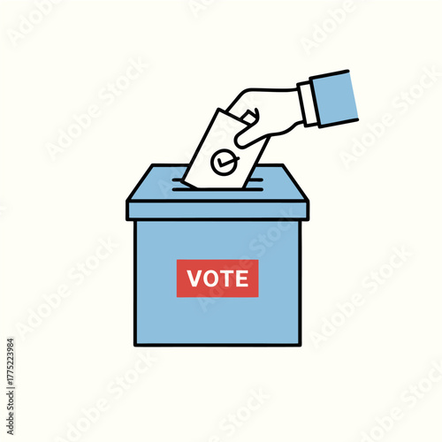 Voting Moment: Hand Placing Ballot Into Ballot Box for Civic Duty and Elections