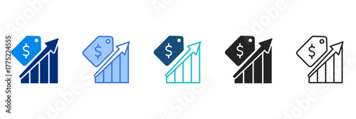 Consumer Price Icon Set Multiple Style Vector Illustration 