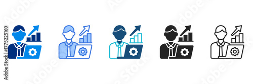 Productivity Icon Set Multiple Style Vector Illustration 