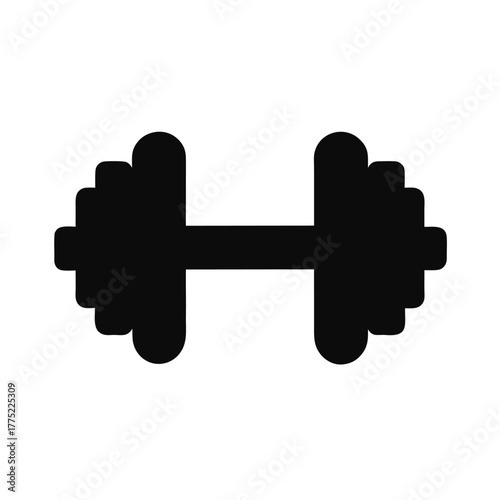 Minimal dumbbell pair silhouette vector design with white background for health and strength training concept  