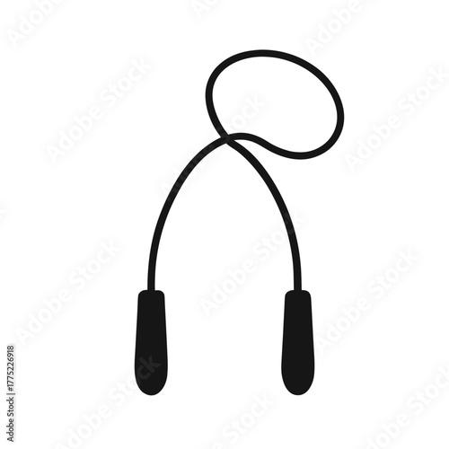 Minimal skipping rope silhouette vector with white background for fitness and cardio workout art concept  