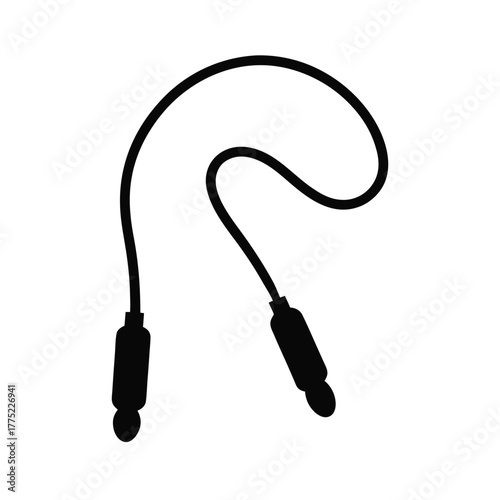 Minimal skipping rope silhouette vector design with white background for exercise and health training illustration  