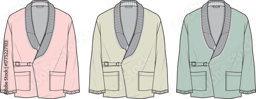 Three Stylish Robes A Variety of Colors for Comfort and Relaxation, Perfect for Lounging at Home