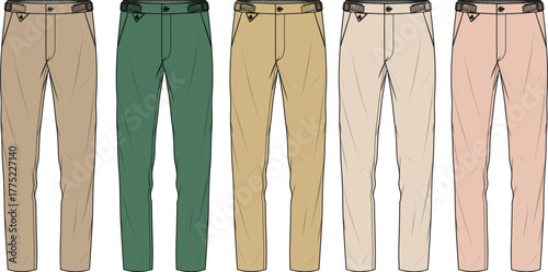 Colorful pants illustrations A vibrant collection of fashion apparel and clothing design variations