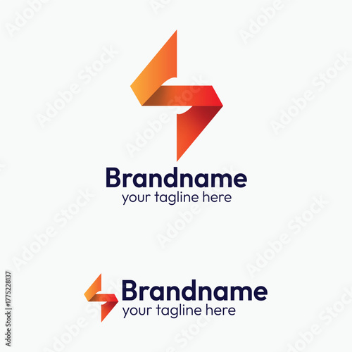 Modern Abstract Letter S Logo Design Template with Gradient Orange and Red Color, Corporate Identity Graphic Mark for Technology, Fast, Speed, Power, Energy Business