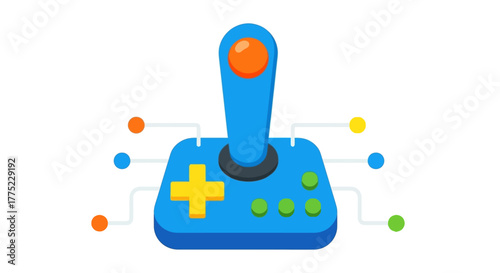 Retro Video Game Controller with Digital Connections.