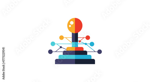 Abstract digital joystick representing technology and innovation in gaming.