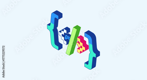 Abstract representation of programming code and data processing.