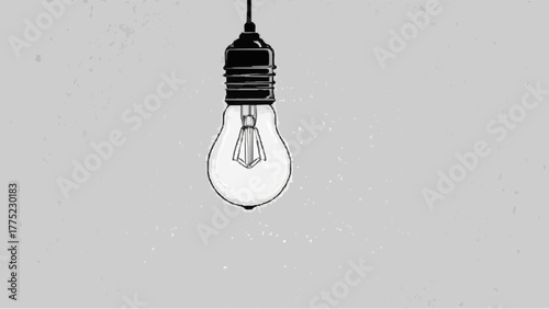 Bright idea with a glowing light bulb on a dark background, symbolizing innovation and power