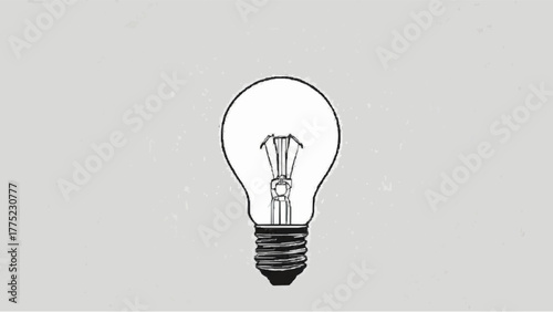 Glowing electric light bulb vector illustration on black symbolizing the concept of idea, innovation, and creativity