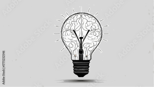 Light bulb brain icon