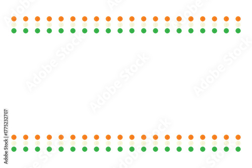Indian tricolour flower garland decoretion: republic day 26 january vector png background frame, ceremony, festival, greeting, hanging, isolated, celebration, decoration, garland, orange, green,
