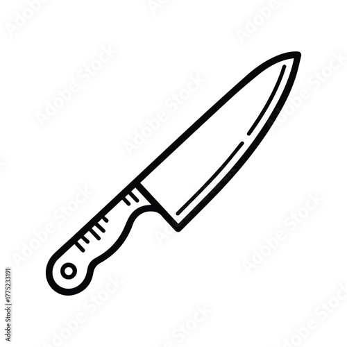 Knife outline coloring book page vector and illustration line art