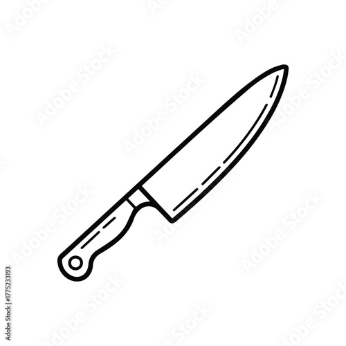 Knife outline coloring book page vector and illustration line art