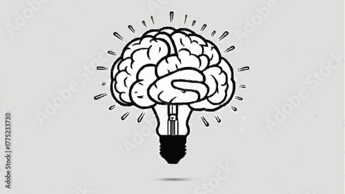 Vector illustration of a human brain concept, symbolizing intelligence and the power of the mind, with a design perfect for medical or science uses