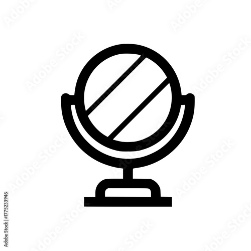 Clean Flat Mirror Icon Vector for Furniture Decoration and Modern Interior Design Concept