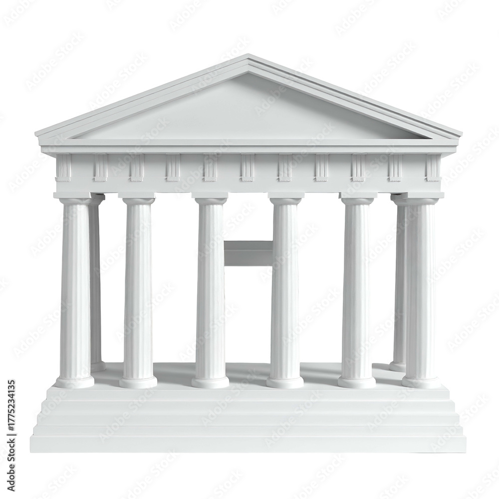 Fototapeta premium Classical white building facade with columns and triangular pediment