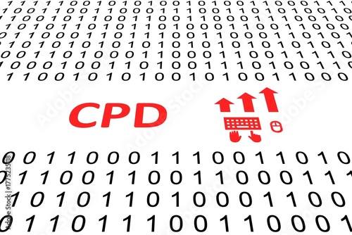 CPD concept binary code 3d illustration