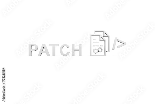 PATCH concept white background 3d render illustration
