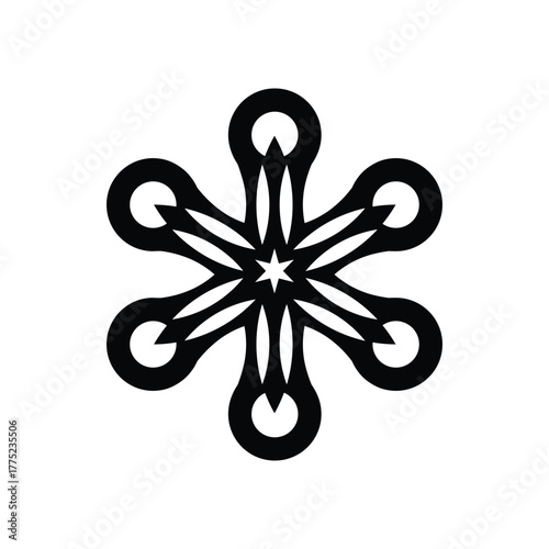 Geometric Petal Star Vector Graphic