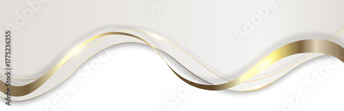 Christmas white gold line curve border corner header footer vector design element