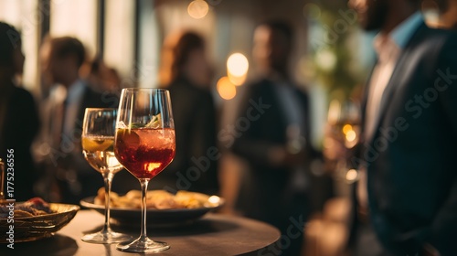 Business lifestyle festive cocktail party in elegant setting