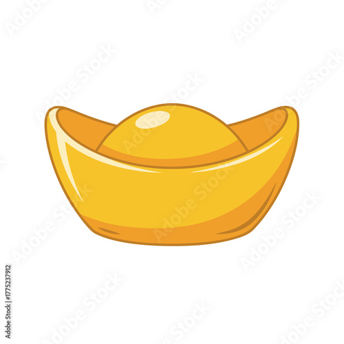 Shiny Gold Chinese Yuanbao Ingot Symbol of Wealth Vector