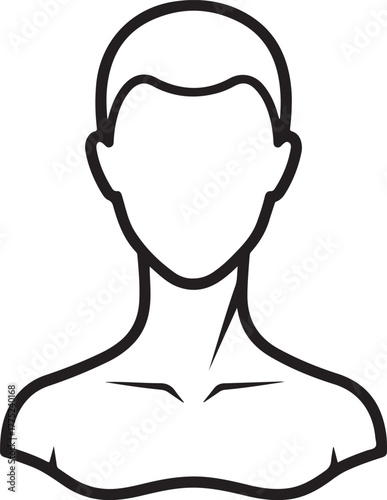 Outline of a person's head and shoulders Keywords: person, silhouette, outline, head, shoulders