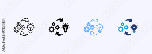 Implementation Icon Set Multiple Style Collection