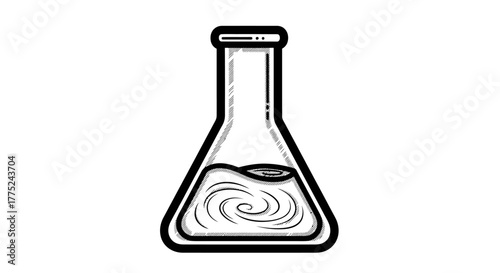 Alchemy beaker with swirling liquid