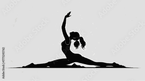 Silhouette of a woman doing yoga exercise