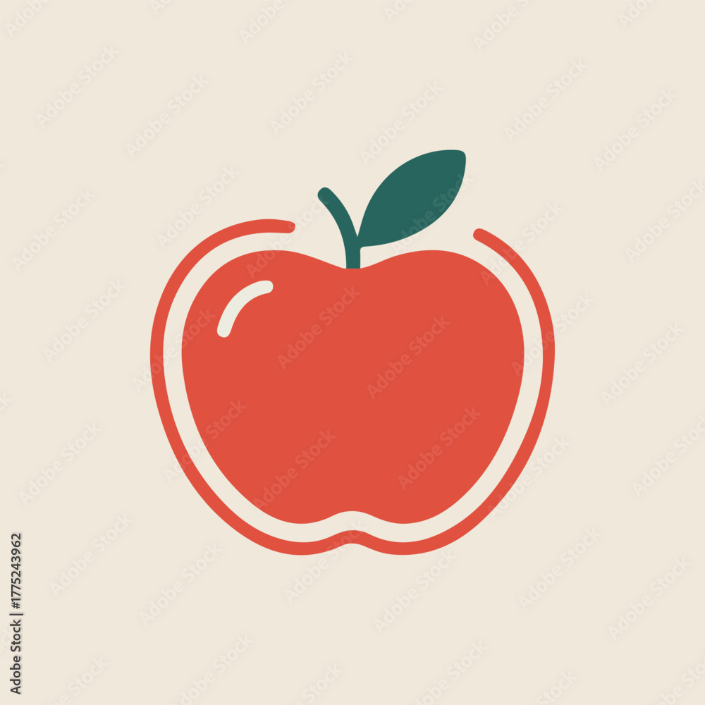 Fototapeta premium red apple vector illustration