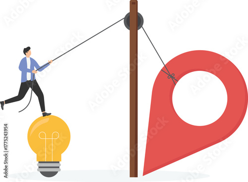 Control Uncertainty, Businessman Pushes Volatility Graph
