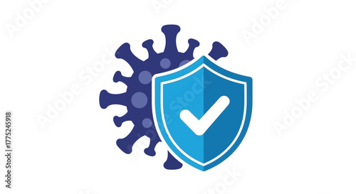 Coronavirus protection shield icon with transparent background