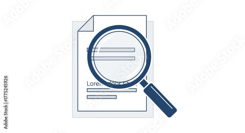 Quadro su tela Document inspection with magnifying glass