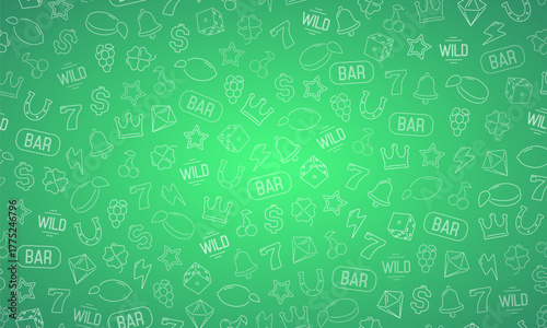 Seamless pattern for Casino. Background with game symbols. Vector template for your design.