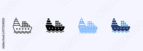 Cargo Icon Set Multiple Style Collection