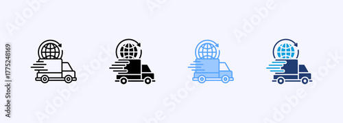 Global Logistics Icon Set Multiple Style Collection