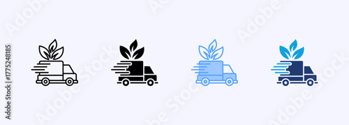 Green Logistics Icon Set Multiple Style Collection