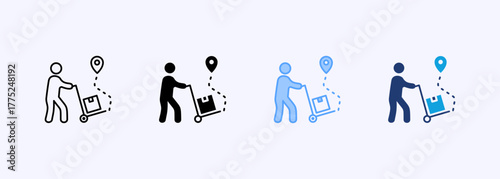 Last Mile Delivery Icon Set Multiple Style Collection