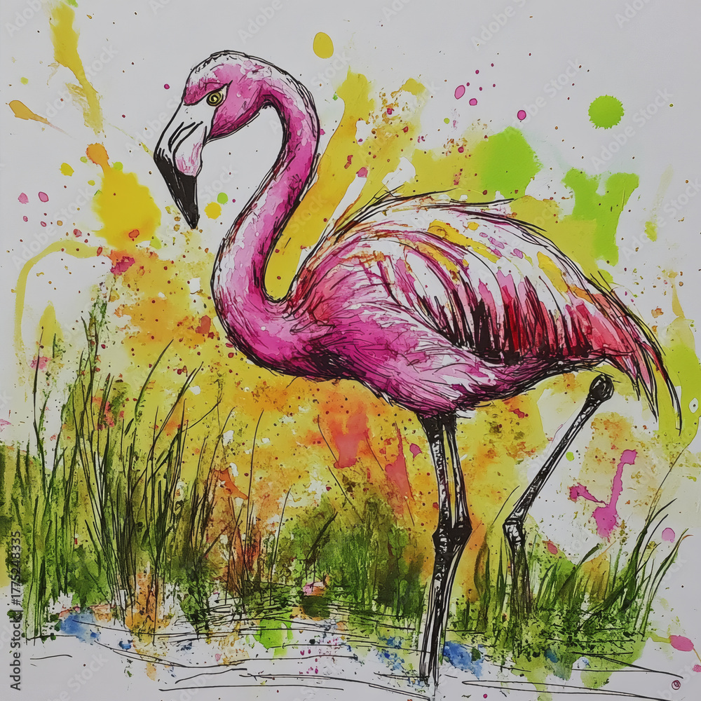 Obraz premium illustration of a flamingo