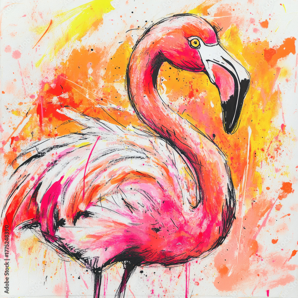 Obraz premium illustration of a flamingo