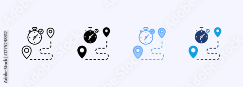 Time Tracking Icon Set Multiple Style Collection