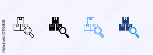Parcel Inspection Icon Set Multiple Style Collection