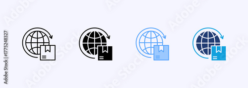 Worldwide Shipping Icon Set Multiple Style Collection