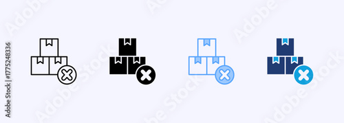 Delivery Cancelled Icon Set Multiple Style Collection