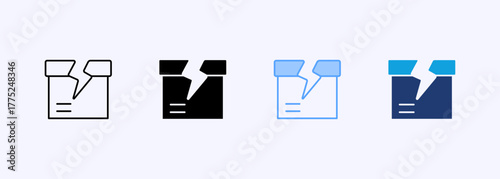 Breakage Icon Set Multiple Style Collection