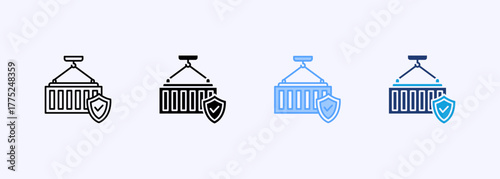 Cargo Insurance Icon Set Multiple Style Collection