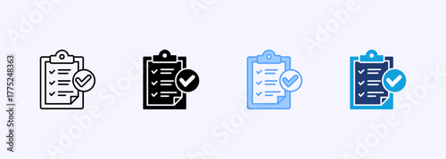 Checklist Icon Set Multiple Style Collection