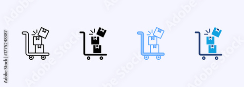 Overflow Shipment Icon Set Multiple Style Collection
